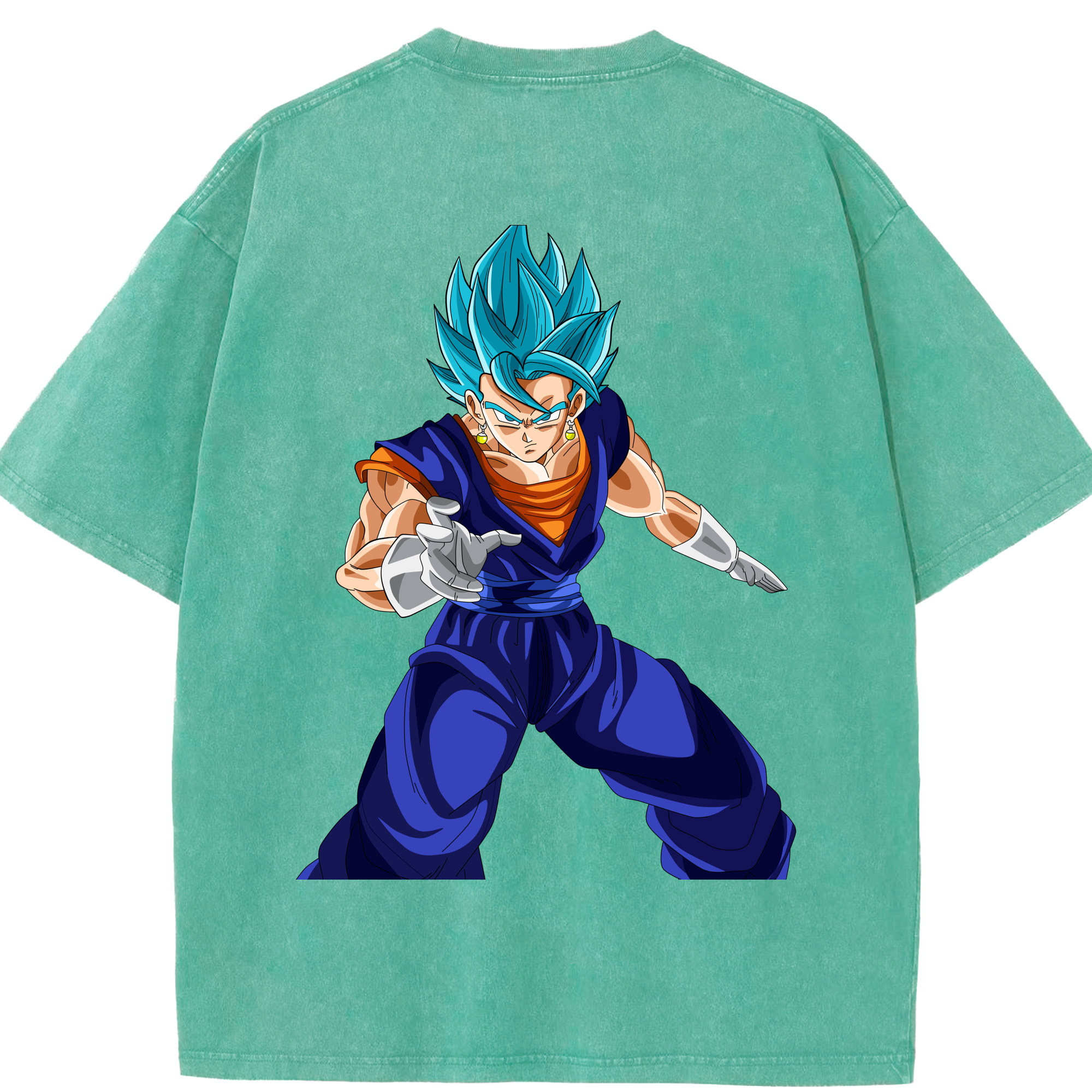 （画像用） ドラゴンボール ベジット DRAGON BALL Vegetto 綿100% ヴィンテージ風 半袖Tシャツ（背面プリント）